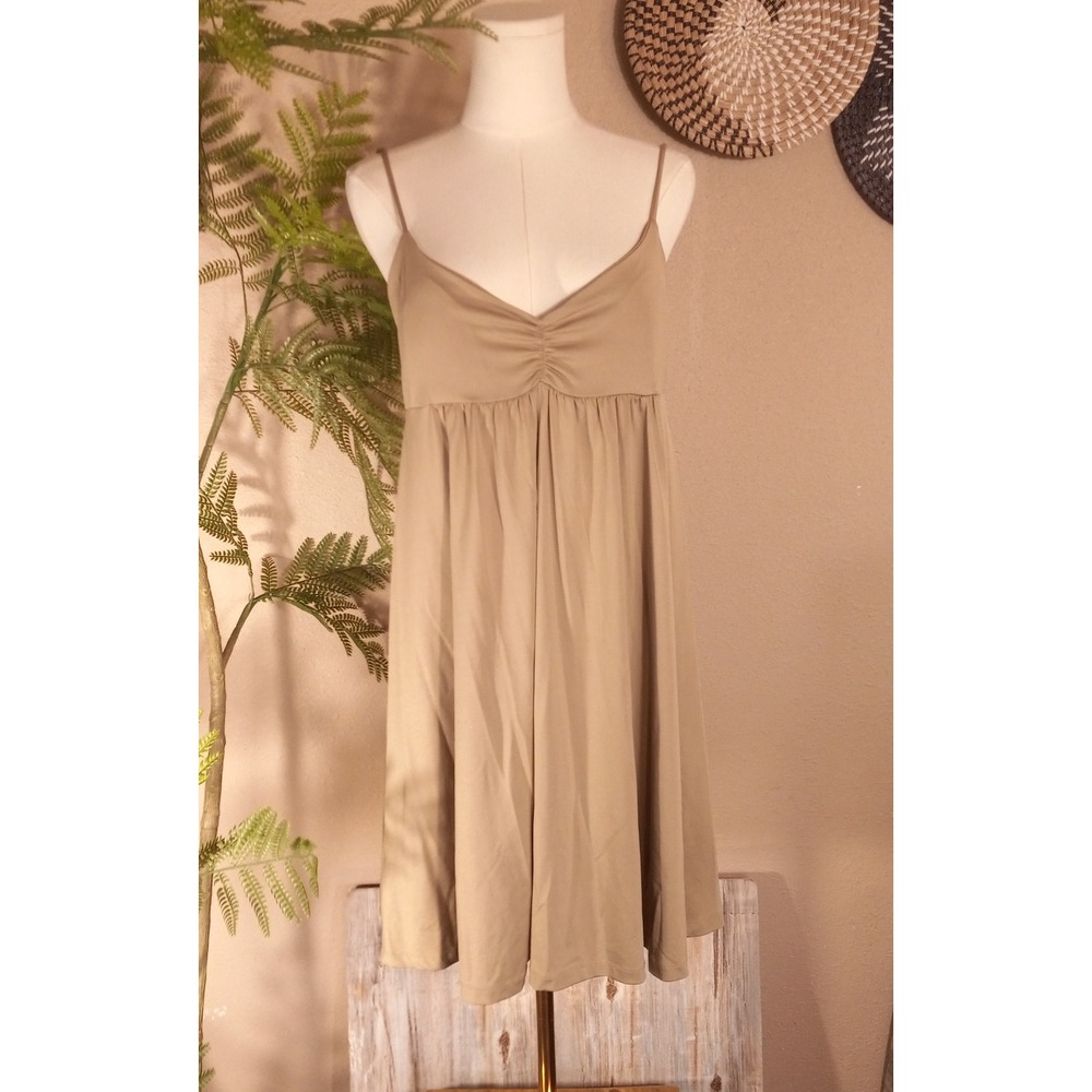 Hypnotik Tan‎ Empire Waist Mini Dress Spaghetti Strap Cinched Bust XL 05320